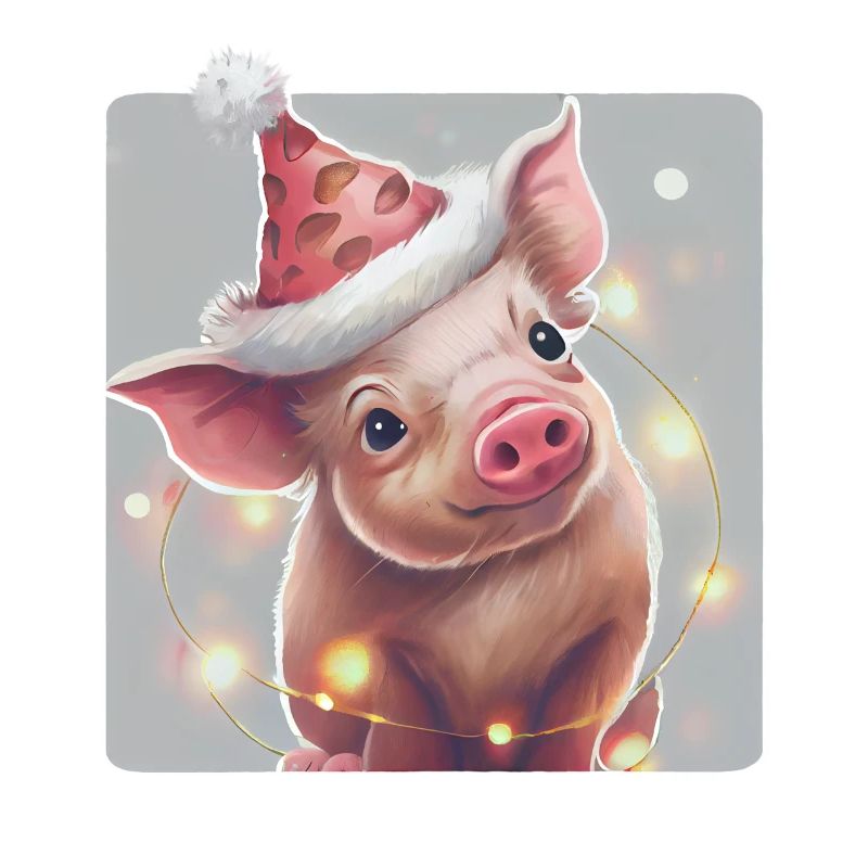 Ferkel mit Weihnachtsmütze