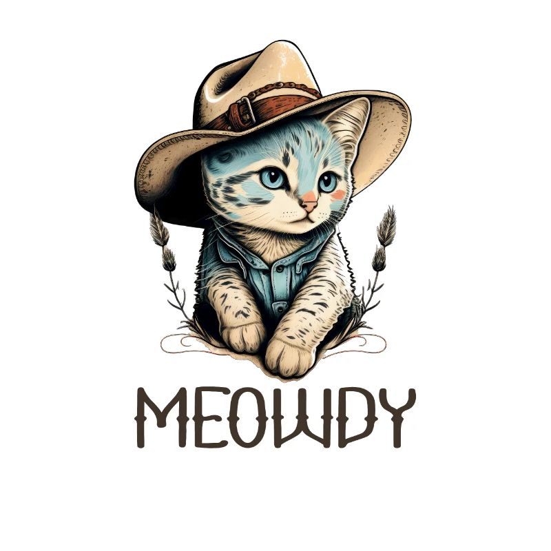 Meowdy Cat Howdy Meme Western Cowboy Kitten