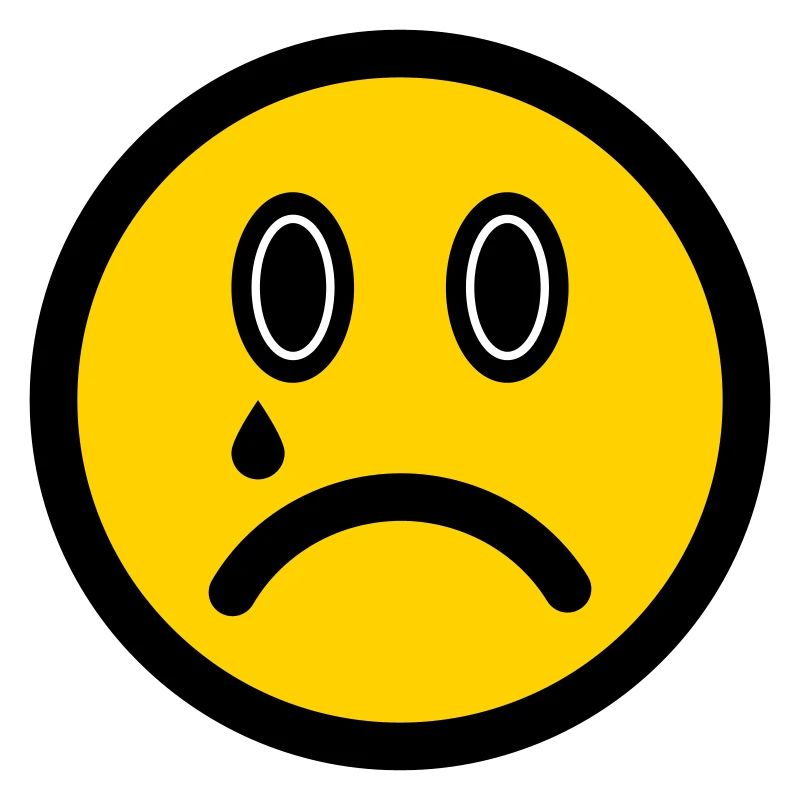 Weinendes Emoticon - Bildsymbol - Strichgesicht