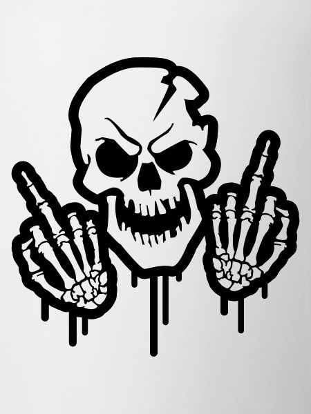 Skeleton Middle Finger Skull Symbol