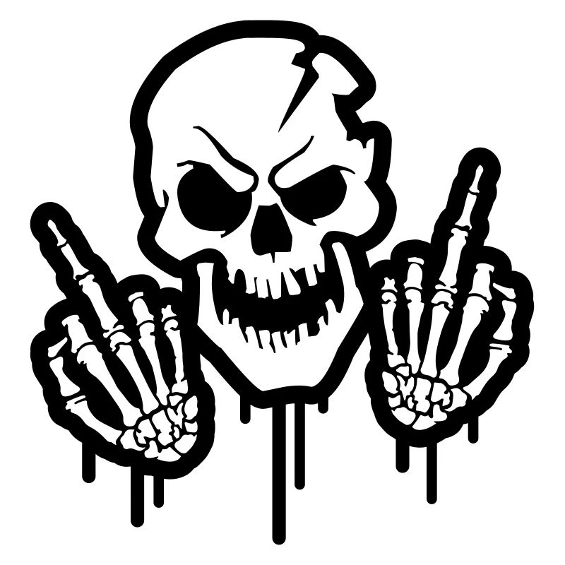 Skeleton Middle Finger Skull Symbol