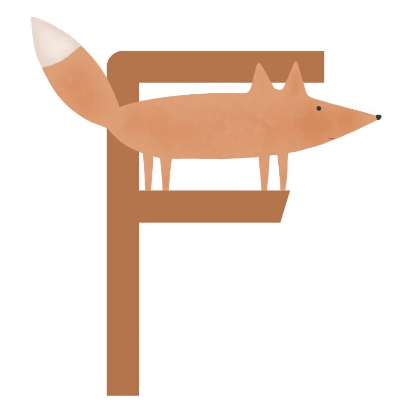 F - FOX - ABC, Alphabet, Letter, Animal, Name