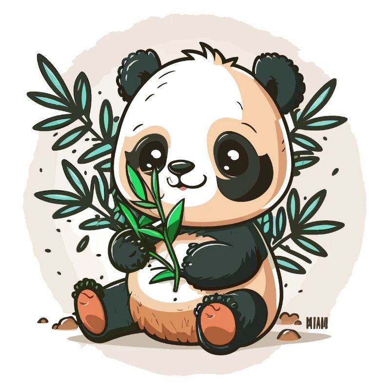Panda amoureux du bambou