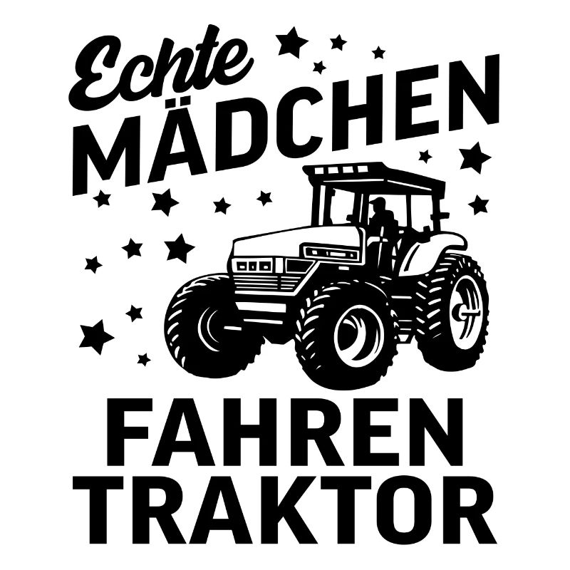 Echte Mädchen Fahren Traktor Bäuerin
