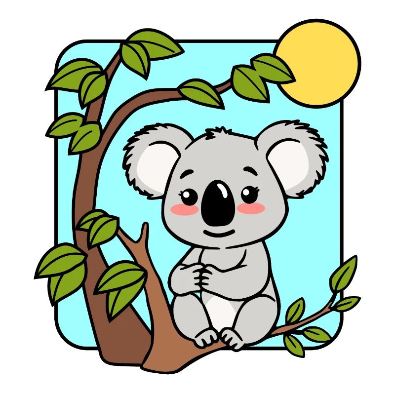 Mignon petit koala dans l’eucalyptus
