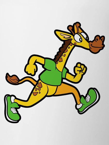 Funny Cute Cool Giraffe Running