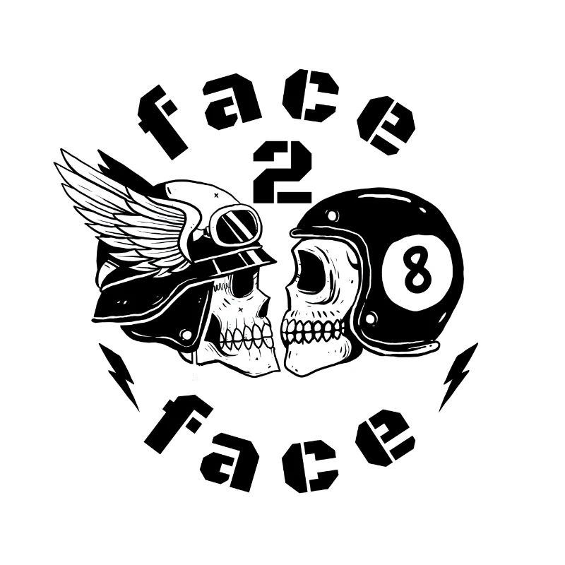 face to face, skull, biker