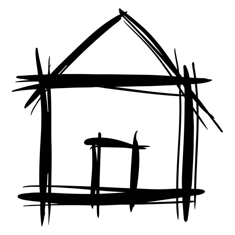 Maison, Remise, Dessiné à la Main, Grange, Maison