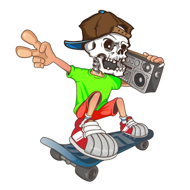 Funny skater with jukebox
