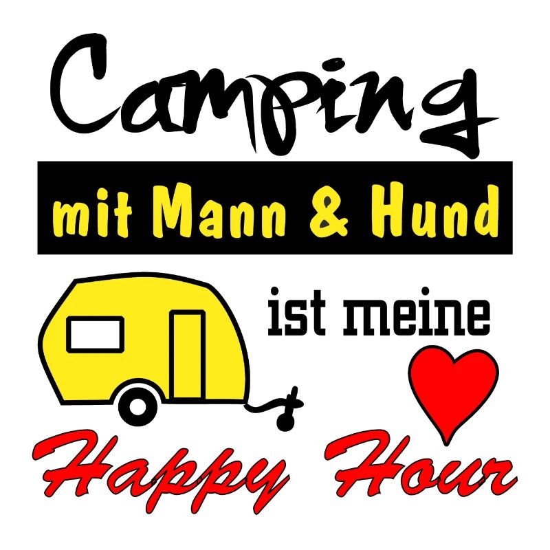 happy hour camping mit mann und hund