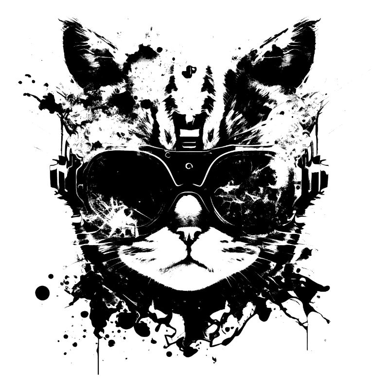 Cyberpunk Cat, Cat's Head, Robot, Cyborg