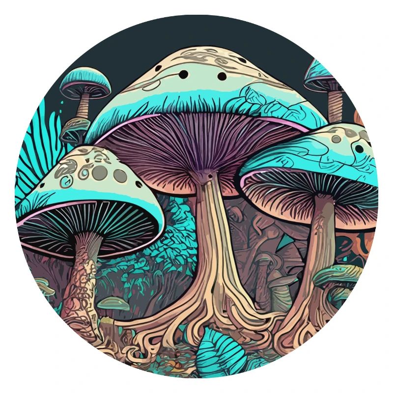 Jungle de champignons psychédéliques
