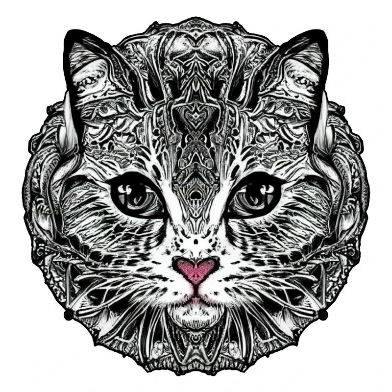 CHAT STYLISÉ MANDALA TRUFFE ROSE