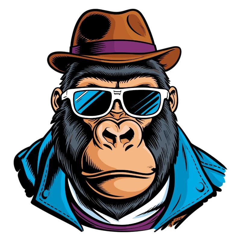gorilla hut brille anzug