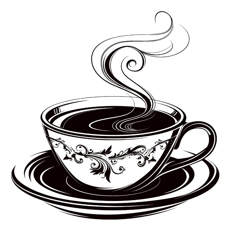 Teetasse klassisch mit Dampf und Unterteller