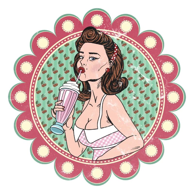 Fille de milkshake vintage