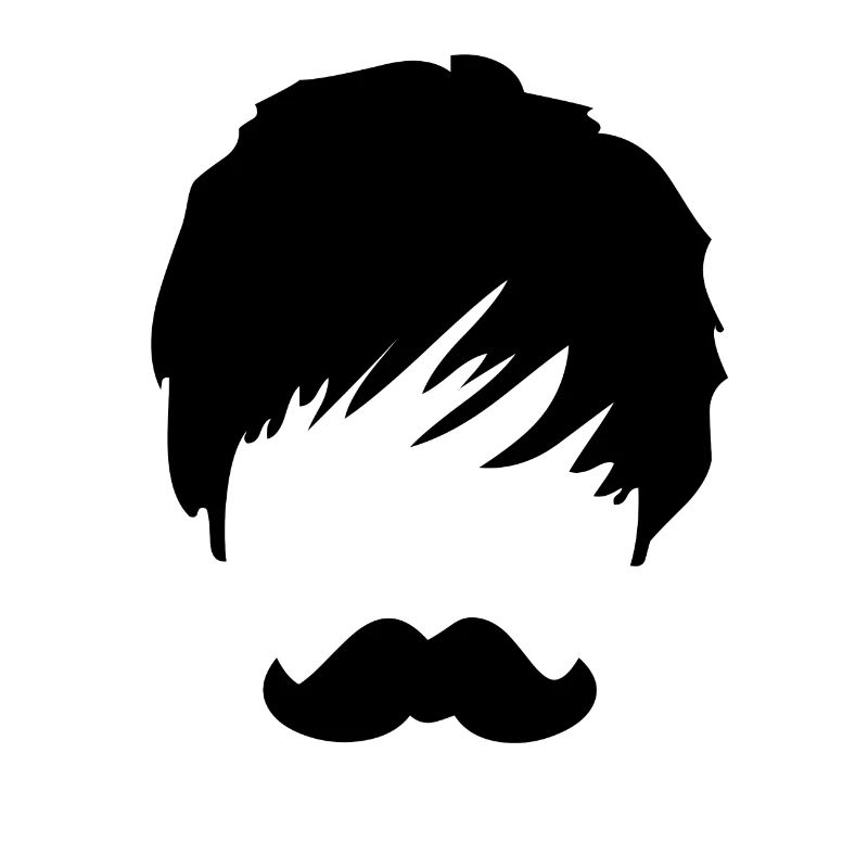 A black mustache on the face
