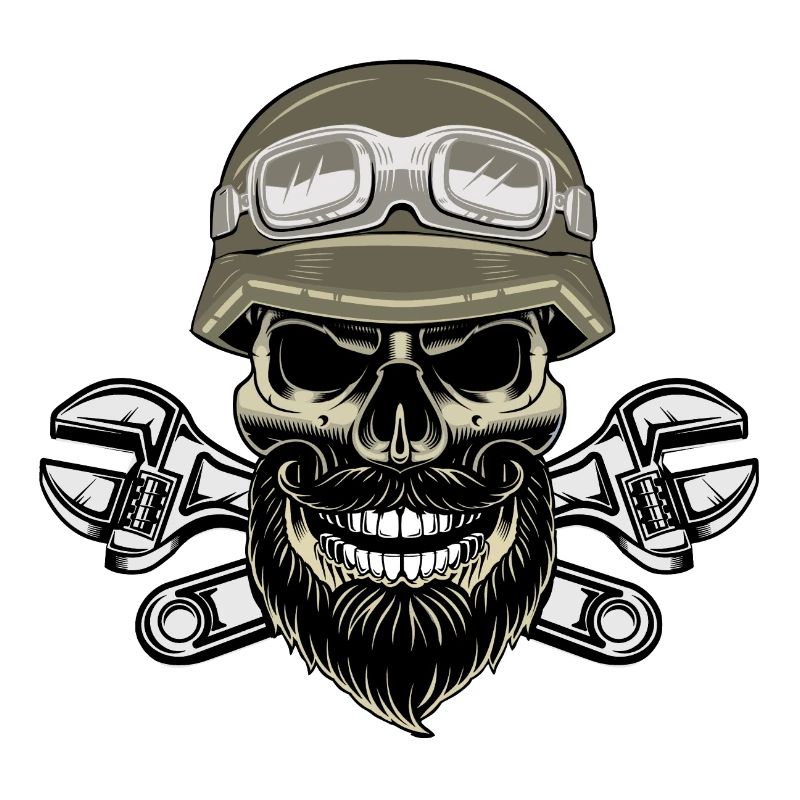 Motorrad Bart Schädel