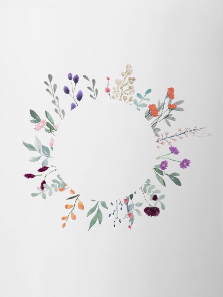 Field flowers wreath boho customizable