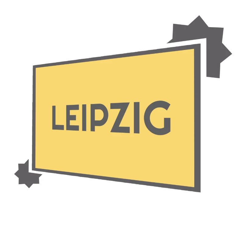 Leipzig Ortsschild - modern grey