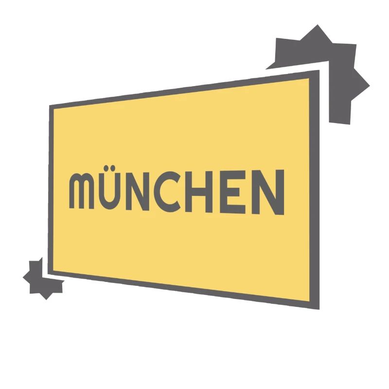 München Ortsschild - modern grey