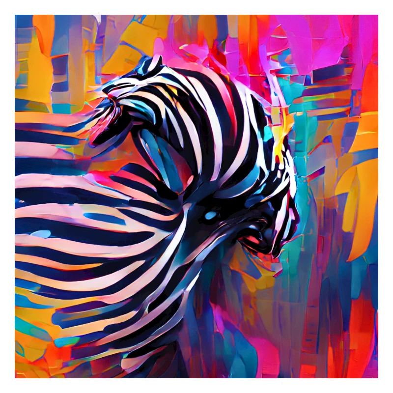 Abstract Rushing Zebra