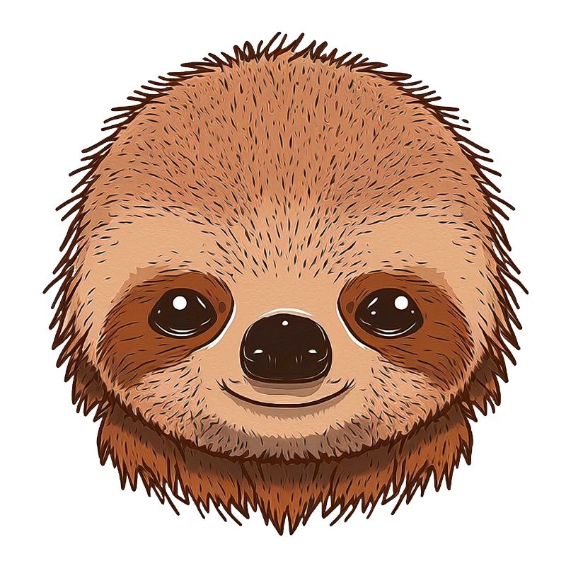 Visage de bébé paresseux