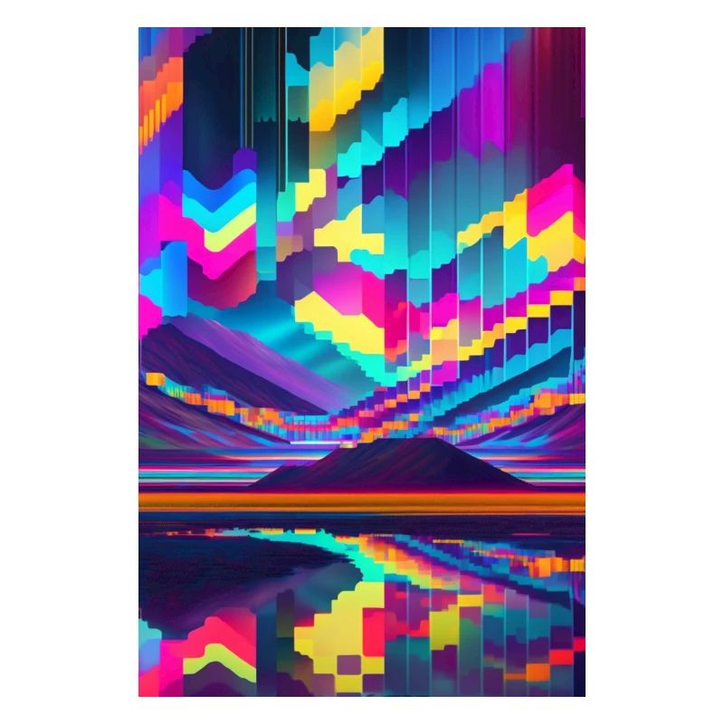 psychedelic glitch of pixels