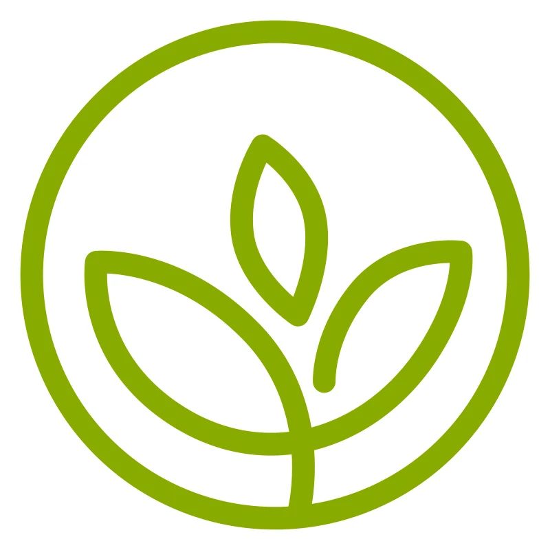 Logo with plant in circle