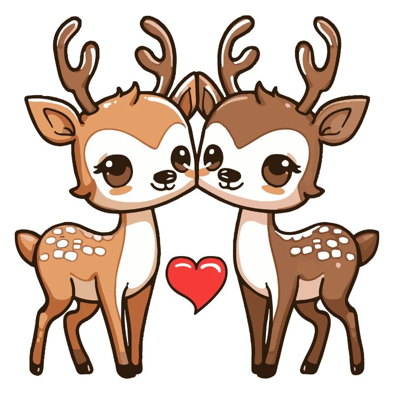 Hirsch Comic Paar Liebe