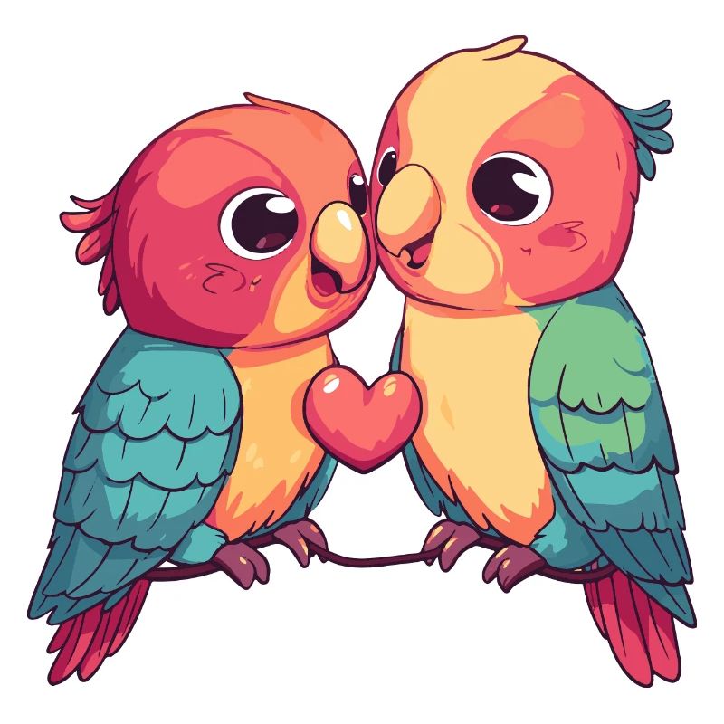 Parrot Comic Couple Love