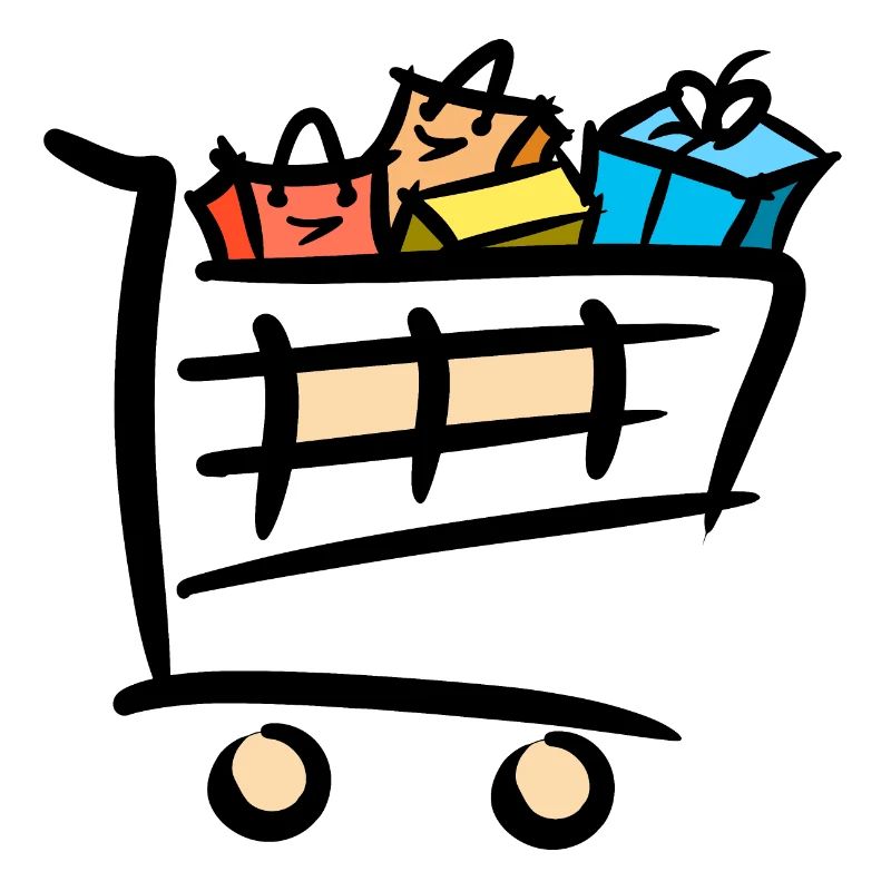 Voller Einkaufswagen Einkaufstaschen Geschenke