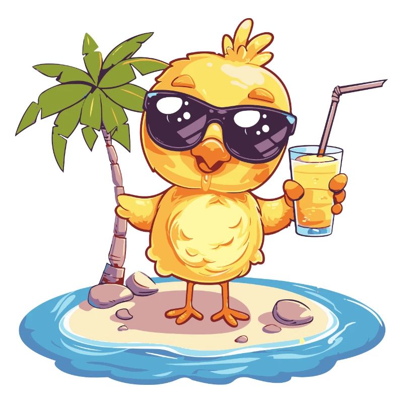 Chicken Summer Beach Vacation