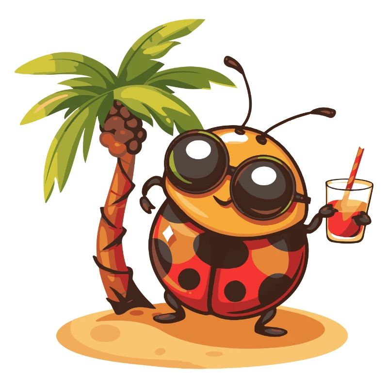 Vacances d’été à la plage Ladybug