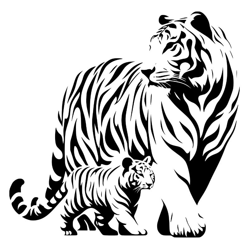 Famille de petits tigres
