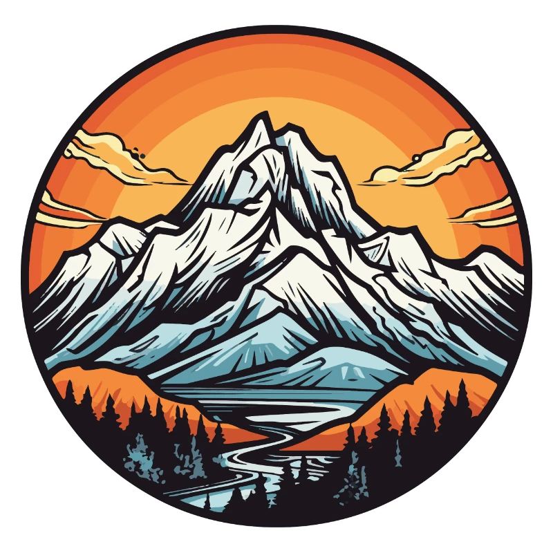 Mountains, Landscape, Circle