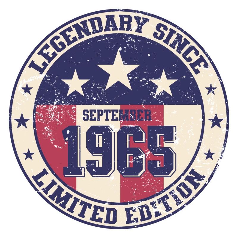 59e anniversaire Légende Septembre 1965 Né 65