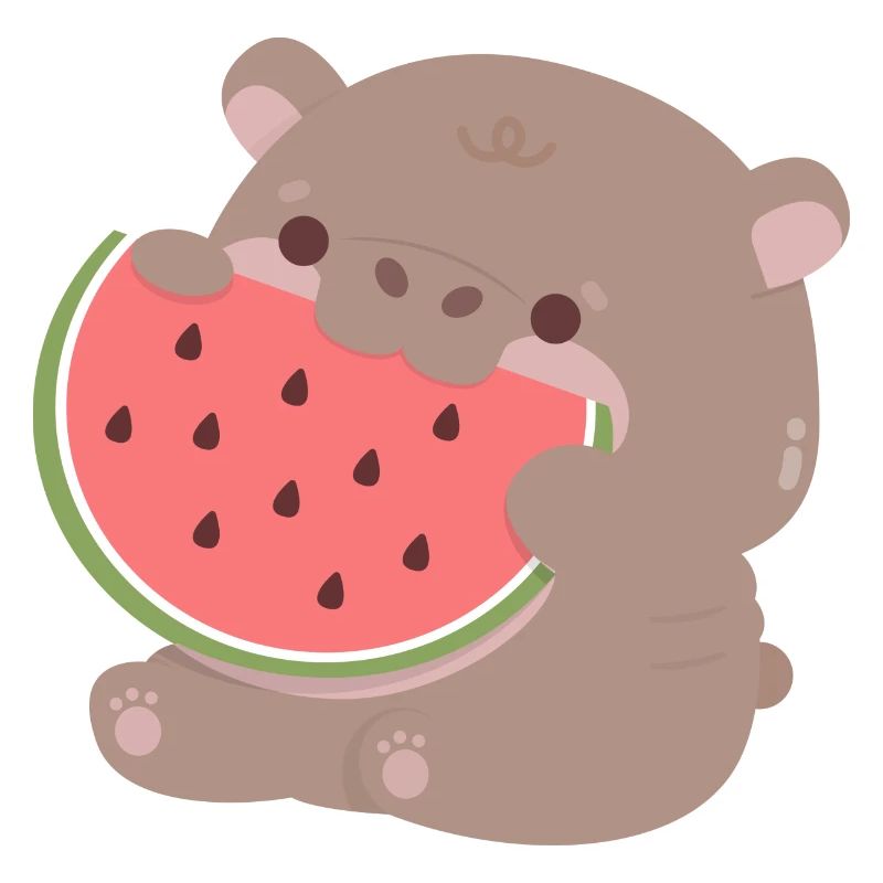 Moo Deng Hippo Watermelon