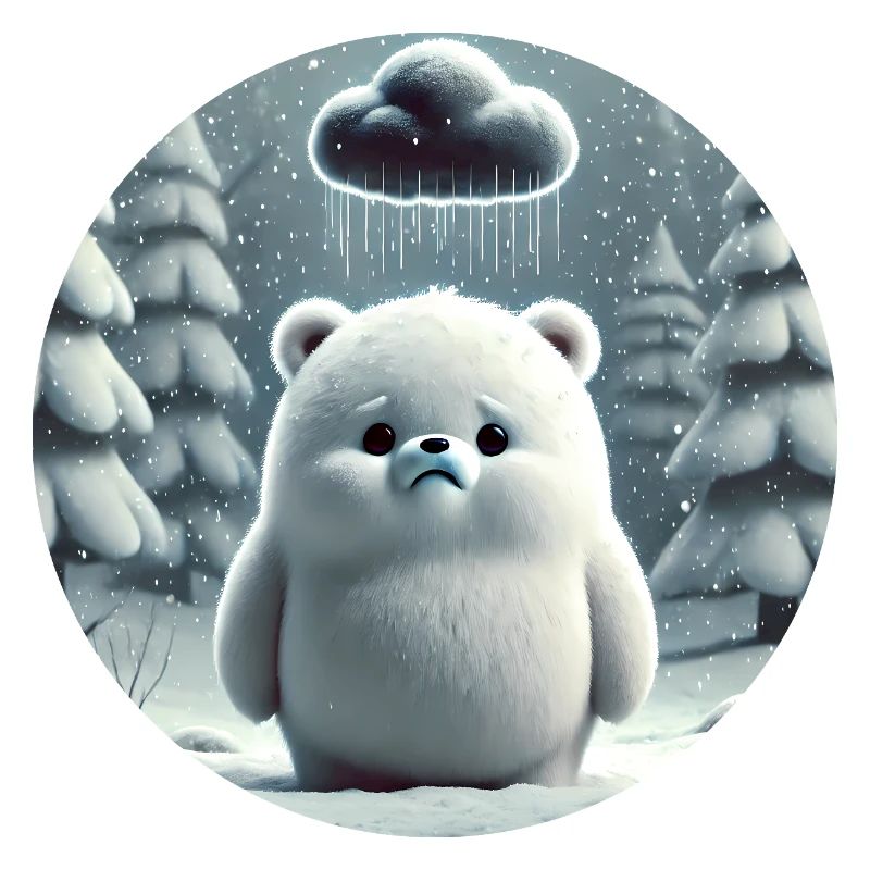 Eisbär im eisigen Regen