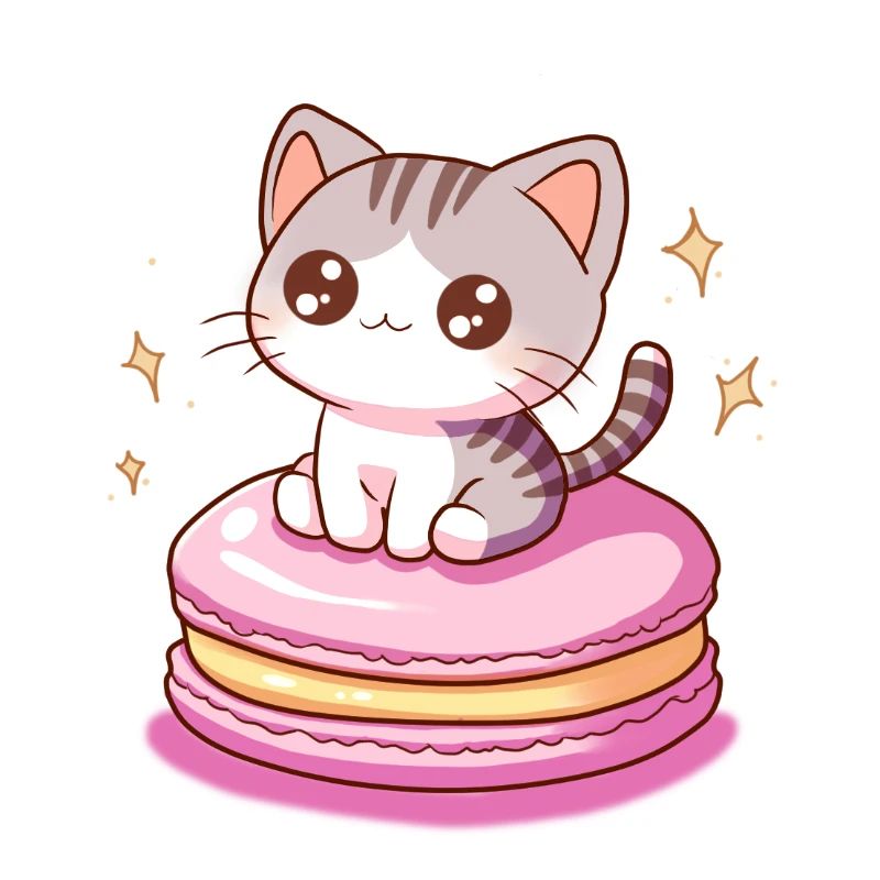 chat macaron