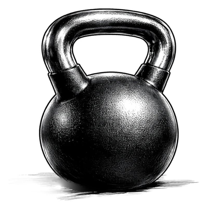 Kettlebell Krafttraining Zeichnung Minimal