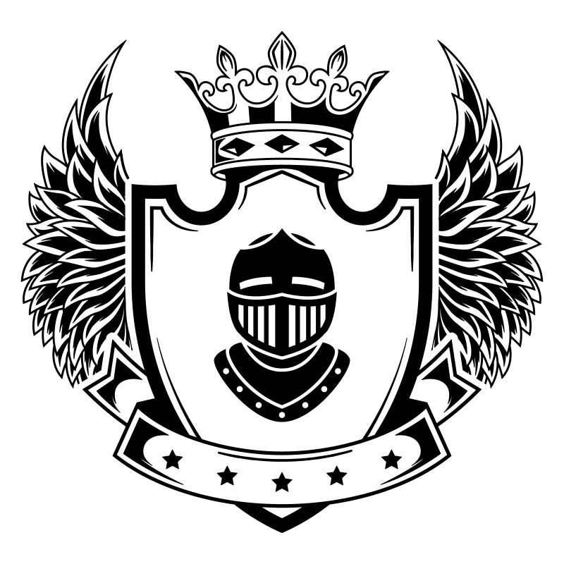 Armoiries du casque de chevalier
