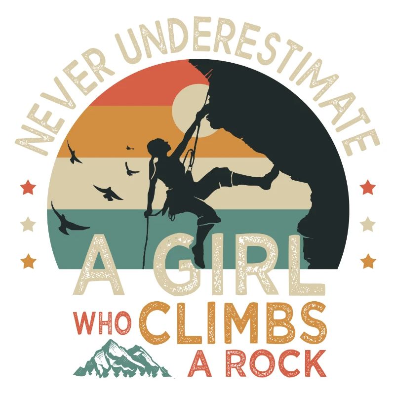 Ein Mädchen, das ein Klettern klettert