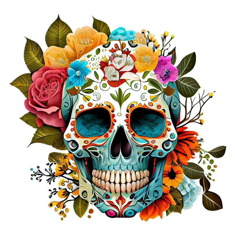 Fleurs de crâne colorées