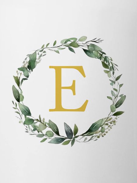 E Monogram, Eucalyptus Wreath