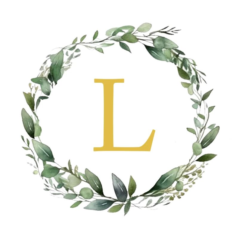 M monogramme, Couronne d’Eucalyptus