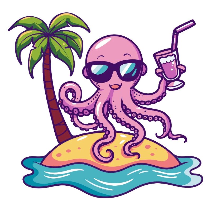 Octopus Summer Beach Vacation