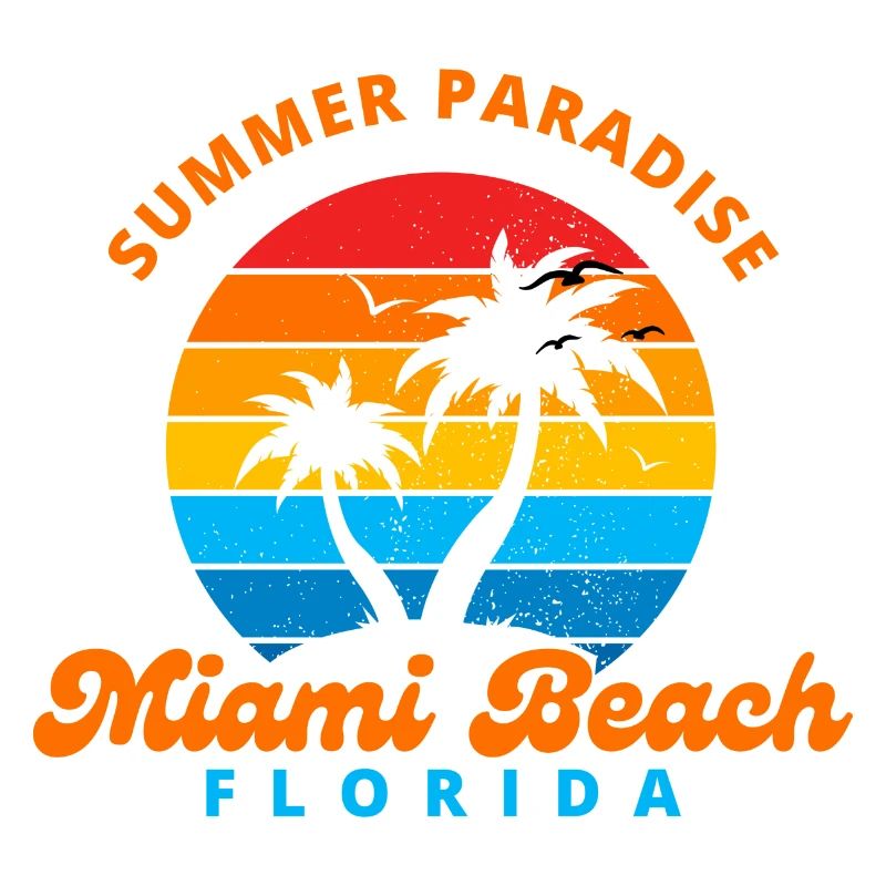 Sommerparadies Miami Beach Florida-Sunset-Palms