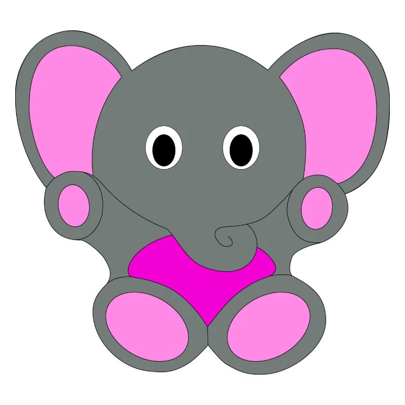 Éléphant mignon | Mignon, Rose, Fille
