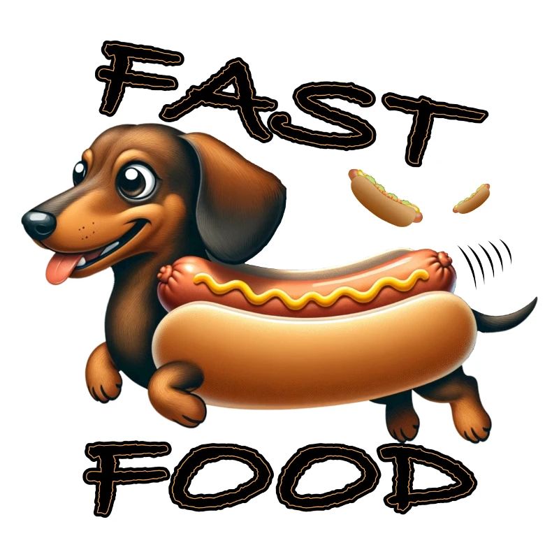Teckel comme hot-dog et chien de restauration rapide